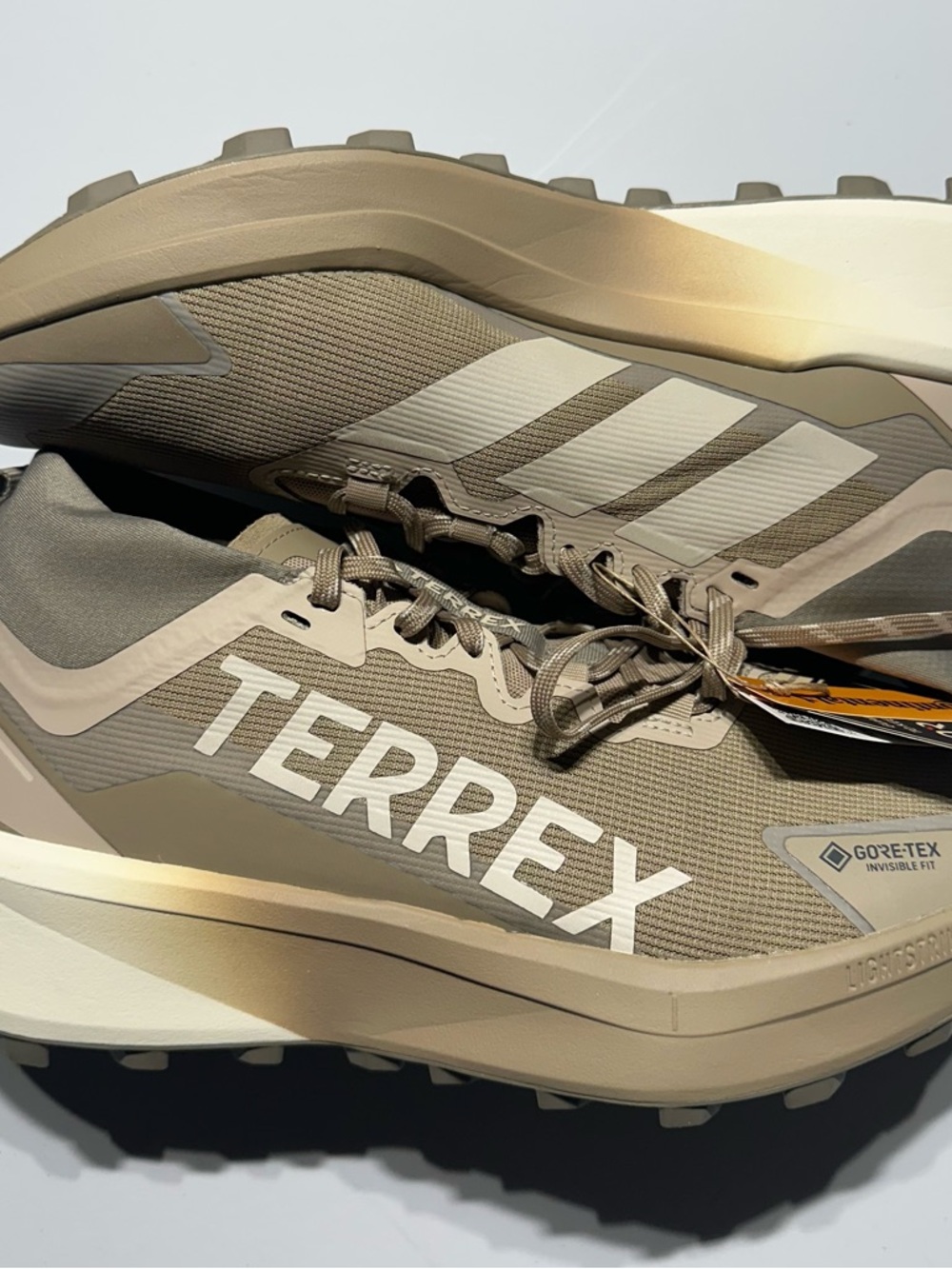 Adidas Terrex Agravic GTX Goretex Trail Running Shoes Men Beige Sz 11 (JR1507)